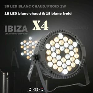 JEUX DE LUMIERE Pack de 4 Projecteurs Blancs Par Ibiza Light THINP