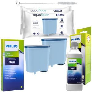 Graisse, nettoyant, pastilles de nettoyage Aquafloow, détartrant Wessper  250 ml, 2 filtres Aquafloow pour la machine à café Philips - Cdiscount  Electroménager