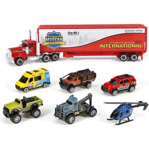 cadea Mogicry Grand jouet jouet américain camion frottement jouet camion conteneur un coup de pouce requis convenable pour les âges garçons et filles camion américain pour les enfants 3 camion noir
