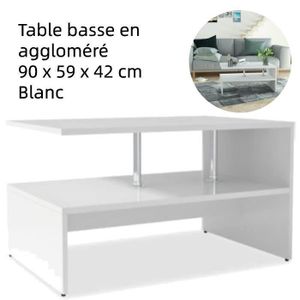 TABLE BASSE Table basse - VGEBY - Blanc mat - Contemporain - D
