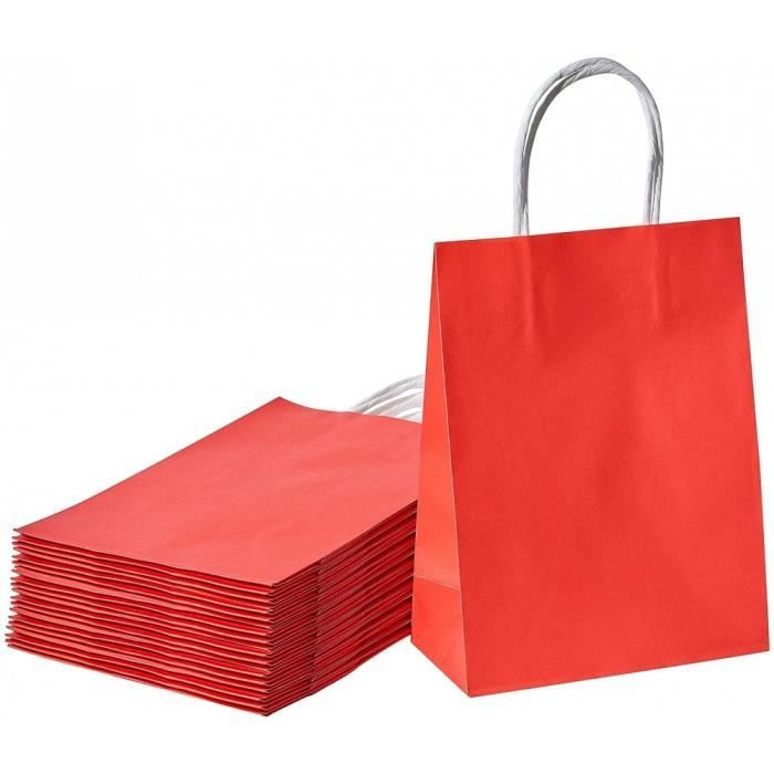 sac papier poignées plates 18+8x22cms kraft naturel - emballage cadeau