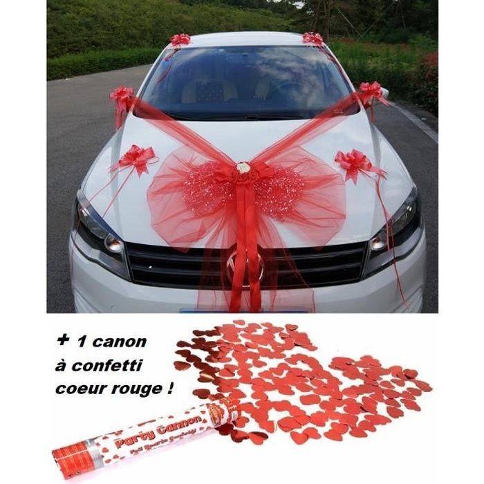 Grand nœud de voiture rouge pour emballage cadeau, ruban de voiture de 20  pieds, décoration de mariage, fête des mères, nouvelle fête à la maison