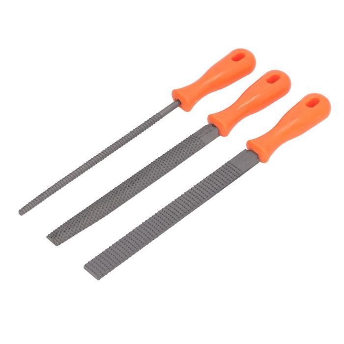 LAN 3 pièces lime à bois râpe à dents grossières demi-rond plat kit  d'outils à main pour le travail du bois