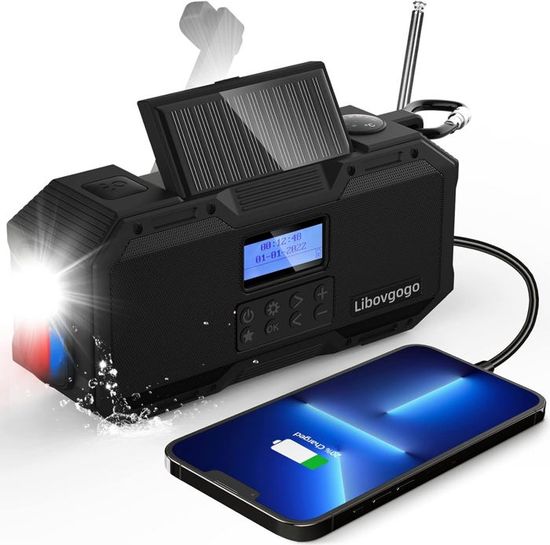 Radio FM Portable Dab avec Haut-Parleur Bluetooth tanche Radio ...