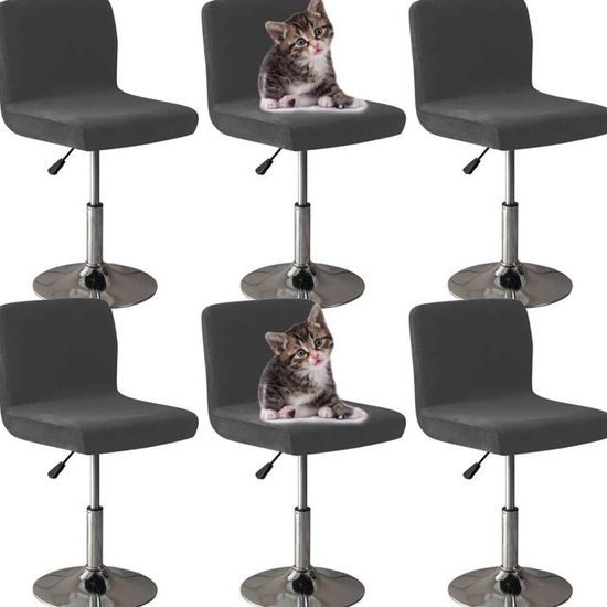 Housse Tabouret De Bar Lot De 6/4/2/1, Housse Tabouret Bar Industriel Couverture Chaise De Bar Protege Chaise Recouvre Pivotante Courte Chaise Salle A