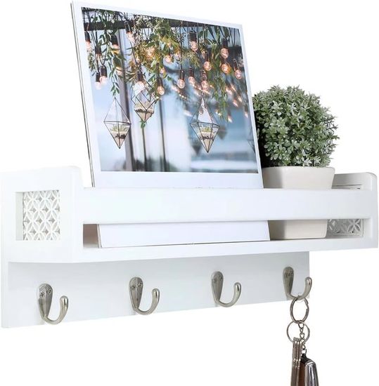 Portemanteau mural vintage 1 étagère 12 crochets RALF | Portesmanteaux | Pier Import