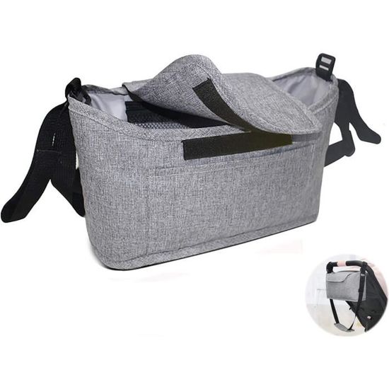 Anwangda Sac De Rangement Universel Pour Poussette - Panier Noir Taille L, Capacité 5 Kg
