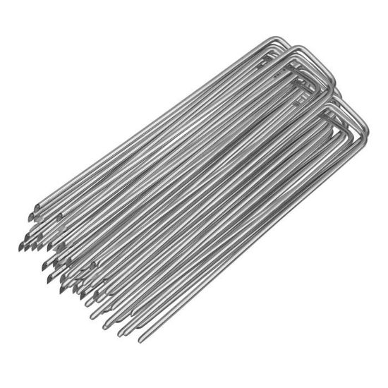 Flandria10 Agrafes Fixation Paillage Acier galvanisé 3 mm H17 cm L3