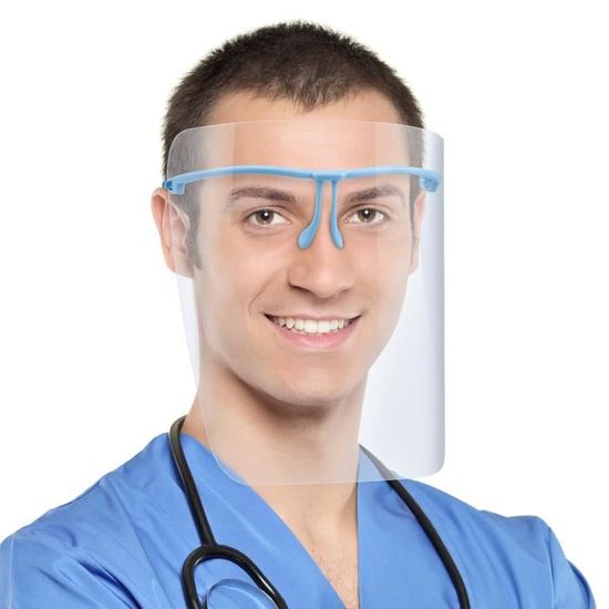 Lot De 2 Visières De Protection Visage Transparentes Anti-Buée Et Anti-Projections - Neuf Sous Emballage