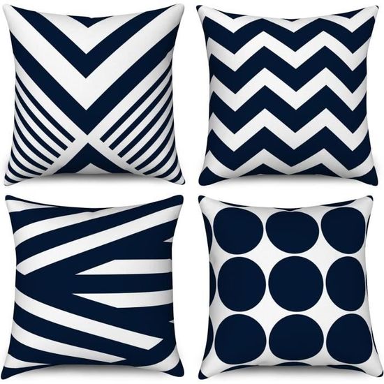 VOSERY Lot De 4 Housses De Coussin Décoratives Douces à Imprimé Requin