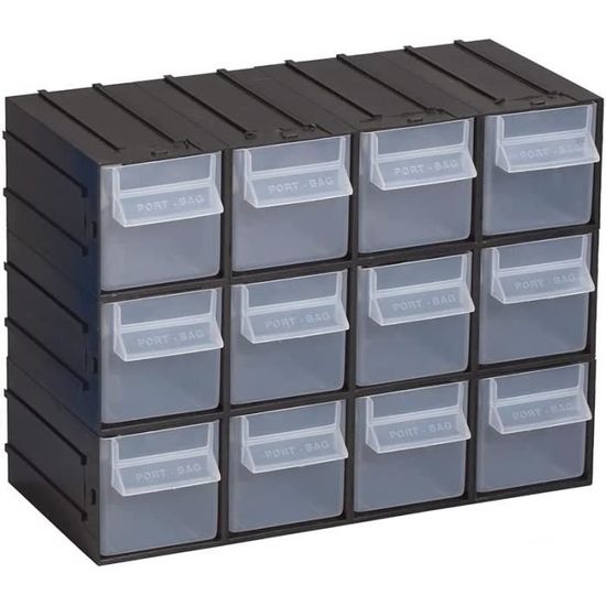 CEP Organisateur De Tiroir 149/4 R - 34,4 X 18 X 2 Cm Noir, 7 Compartiments