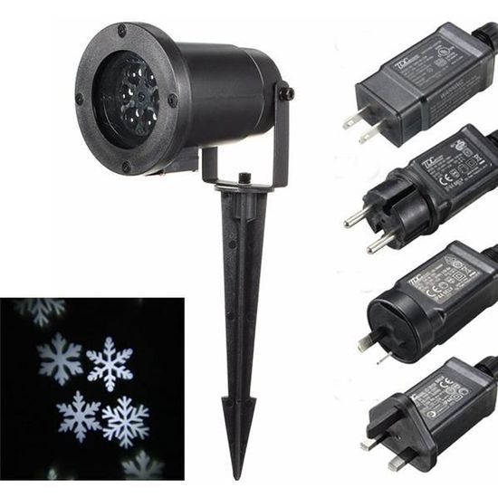 Projecteur Chute De Neige LED Noël - Effet Flocons Réaliste, Télécommande, étanche IP44, Pour Jardin Et Intérieur