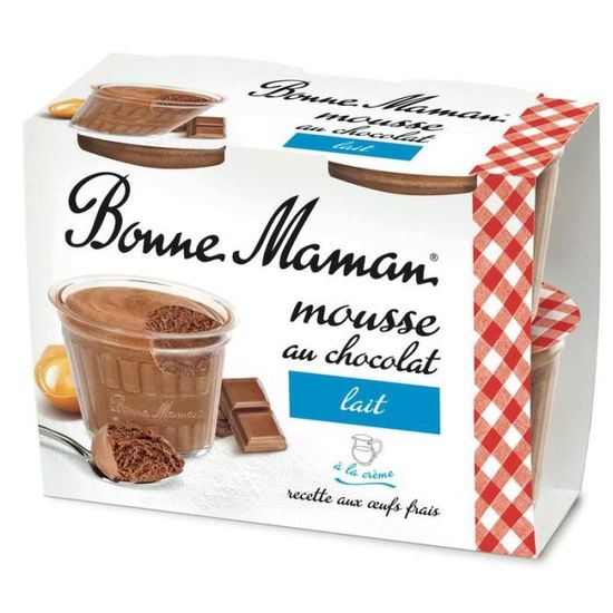 Mousse Chocolat Au Lait 4 X 50 G Bonne Maman Achat Vente