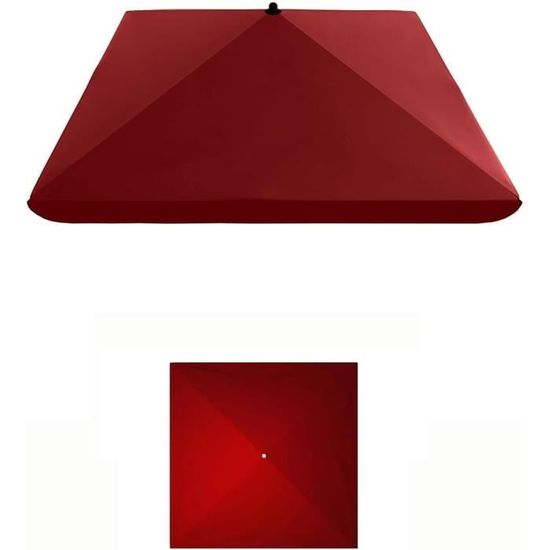 Auvent Parasol Terrasse 2.7m Sunnyglade - Tissu Polyester Rouge Lavable