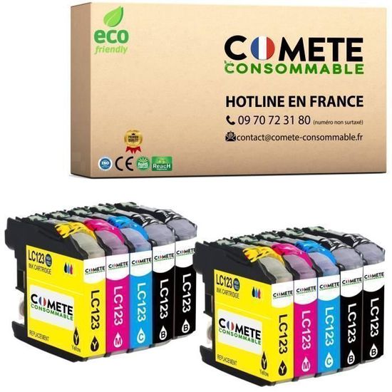 LC123 Pack 10 Cartouche D encre Compatible Brother LC123 Pour 
