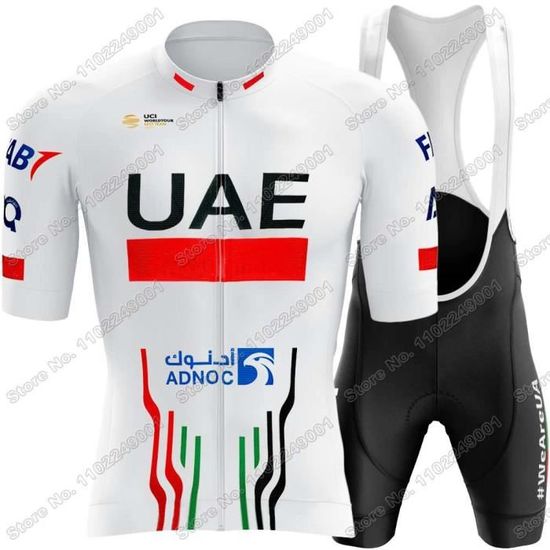 Blanc UAE Maillot de Cyclisme de l'équipe de champion de Slovénie pour