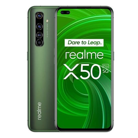 REALME X50 Pro Vert Mousse Smartphone Débloqué 5G - (Ecran : 6,44 Pouces –12 Go RAM – 256 Go ROM - Double Nano SIM - Android)