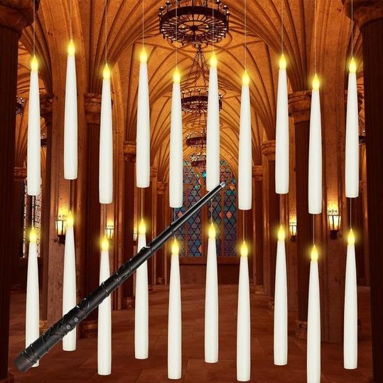 12 Bougies LED Flottantes Avec Télécommande Baguette Magique - 17 Cm, Piles AA - Pour Noël, Mariage, Décoration Intérieure - 8