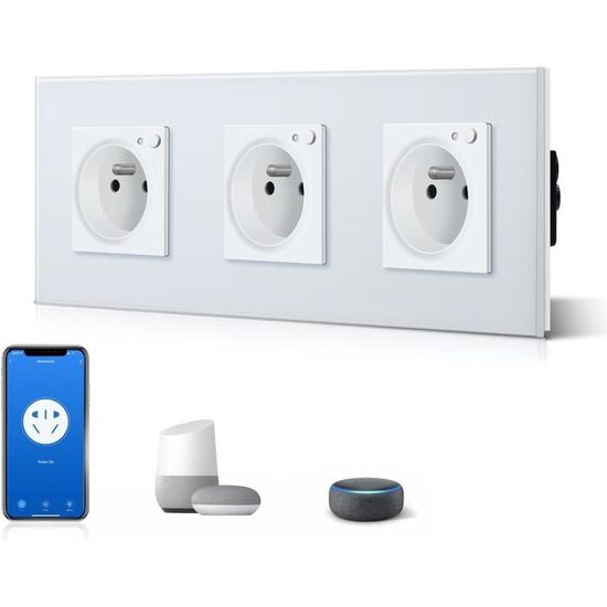 Prise Connectée Zigbee 3.0 SURFOU – Minuterie, Mesure Conso, Alexa/Google/Philips Hue, 16A 3680W (Hub Requis)