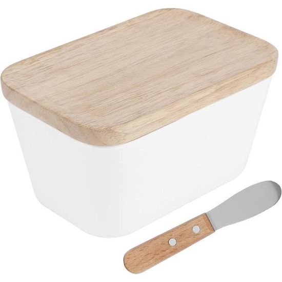 Beurrier Avec Couvercle Et Couteau, Récipient à Beurre En Plastique Sans Bpa Pour Comptoir Garde Beurre De Cuisine Passe Au Micro Ondes Lave Vaisselle Noir 5398026740 L