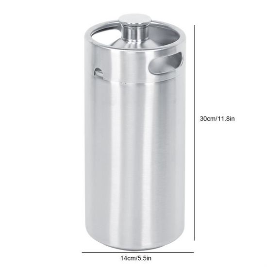 En Acier inoxydable Mini Fût Baril Avec Growler 64 Oz, Bière Artisanale Chauve-Souris Brewy 2 L Fût bébé Récipient à Bière