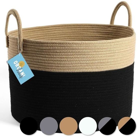 Panier De Rangement Bébé En Corde De Coton Tressé - Avec Poignées, Pliable - Pour Vêtements, Jouets, Cadeau Prénatal - 3