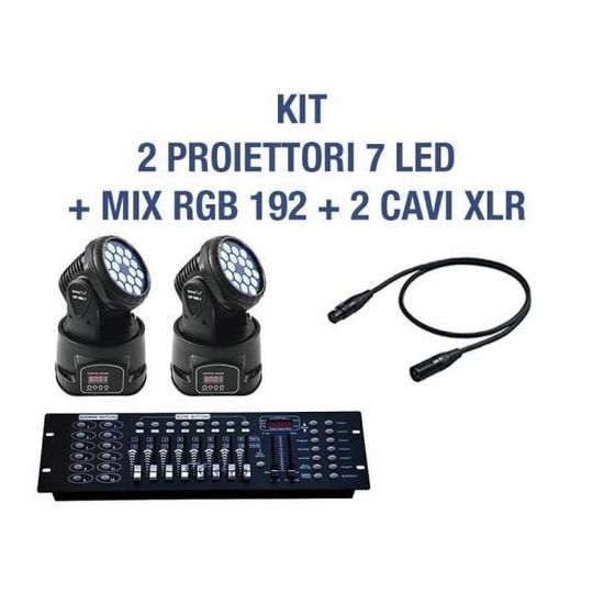 Projecteur LED DMX Wash 7 LEDs 10W - Tête Rotative Mobile, Effets Disco RGB