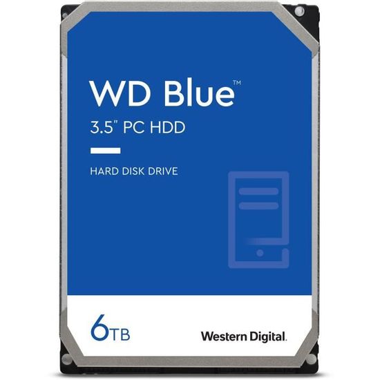 WD Blue™ - Disque dur Interne - 6To - 5400 tr/min - 3.5" (WD60EZAZ)