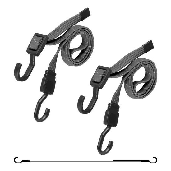 Sangles Élastiques Pour Bagages,4 Pcs Tendeurs Elastique Avec Crochets Robustes Sangle De Velo Elastique Tendeurs Plats Elastique Avec Crochets Pour M 98436507