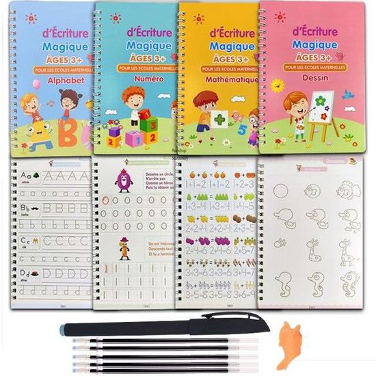 CAHIER,French style--livre magique pour enfants, cahier'écriture magique à  rainure 3D réutilisable, pour lettrage, ensemble de calli - Cdiscount  Beaux-Arts et Loisirs créatifs