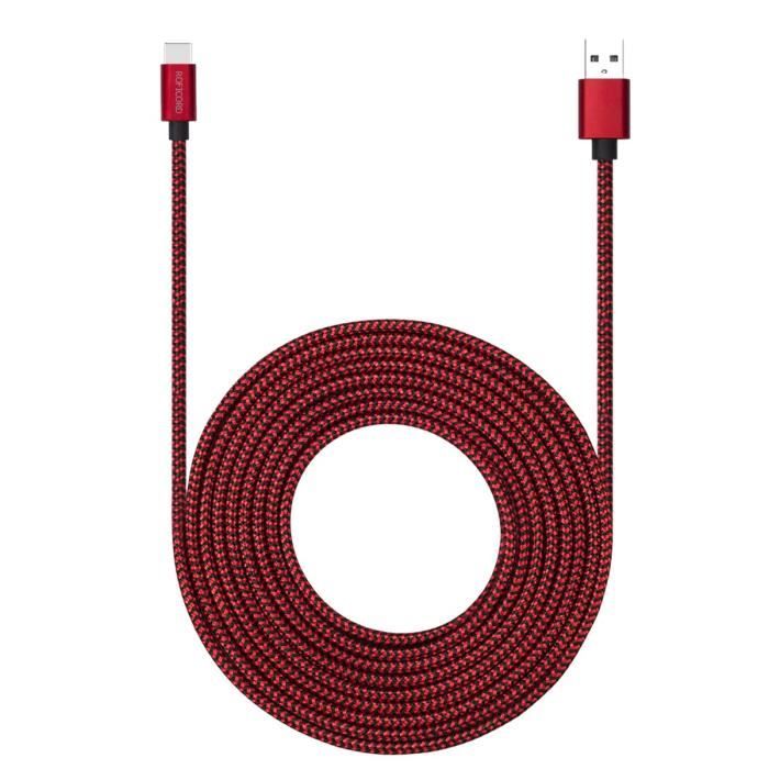 Câble USB Tressé Pour Google Pixel 8 Pro - Charge Rapide, 1/2/3 M, Blanc/noir