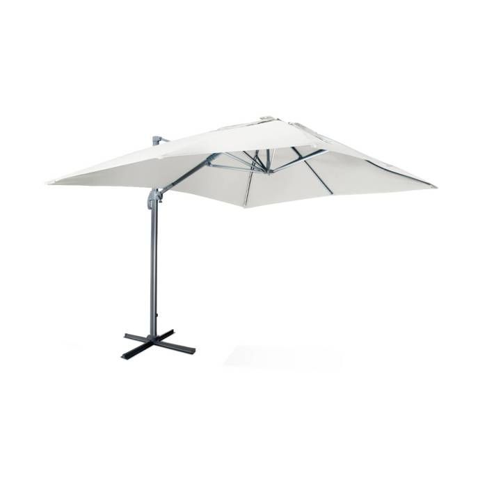 Luce Parasol déporté 3x4m avec LED - écru