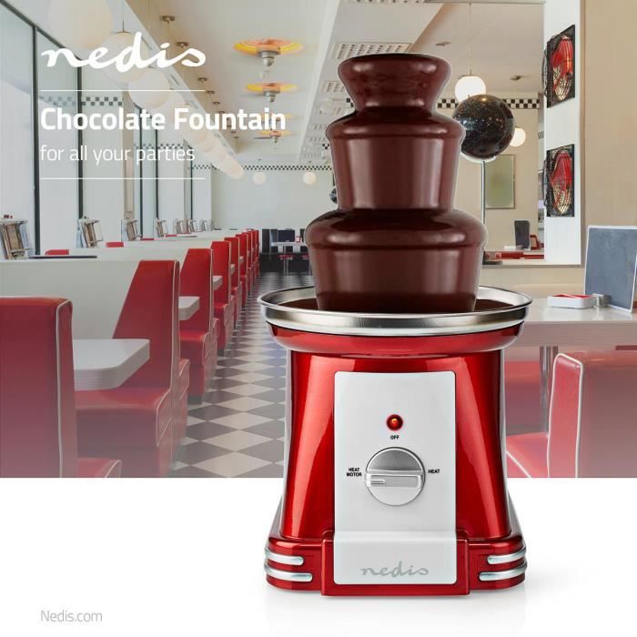 Fontaine à Chocolat 90 W 320 mm Rouge/Blanc Cascade à chocolat 3 étages