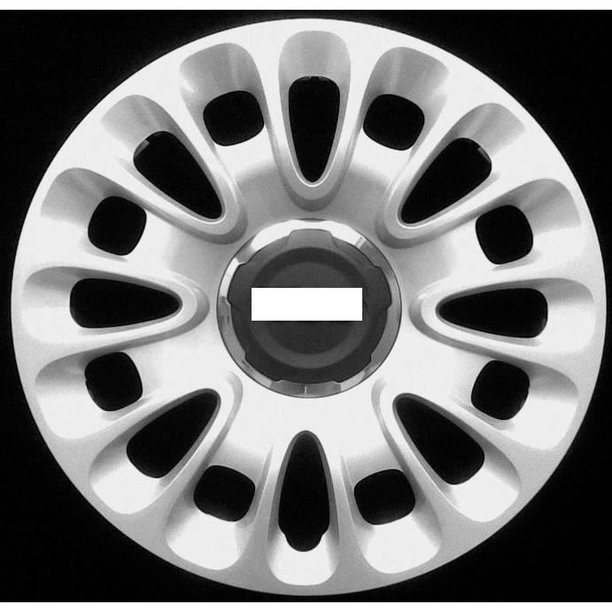 JEU DE 4 ENJOLIVEURS DE ROUES15 -POUCES POUR FIAT 500 L 2012>
