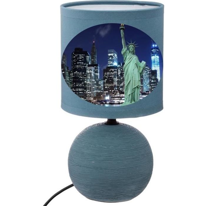 LAMPE DE CHEVET NEW YORK BLEU