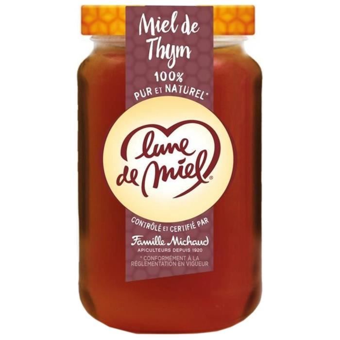 Lune de Miel 100% Pur et Naturel Miel de Thym 375g (lot de 4)