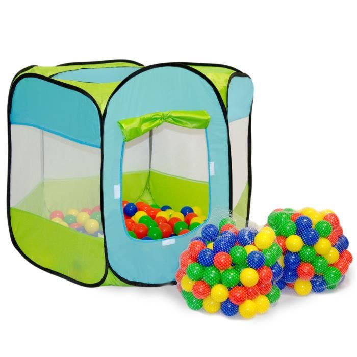 Tente de Jeu pour enfants Maison Jouet Elliot | incl 200 Balles multicolores et pratique Étui pour le garder / transporter | lége...