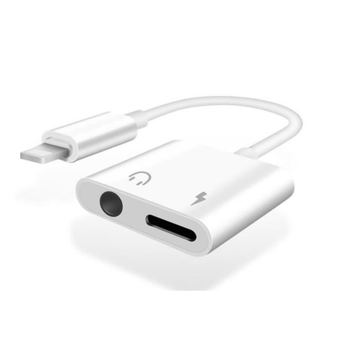 Câble téléphone,Audio 2 en 1 Adaptateur de charge Câble Ecouteur Pour iPhone 11x7 8 plus Aux Jack casque - Type Lighting and 3.5mm