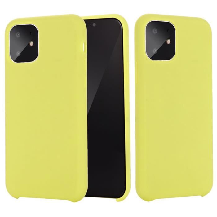 Coque iPhone 11 ,Coque Silicone Liquide Anti-Rayures Ultra Mince Premium (Jaune)