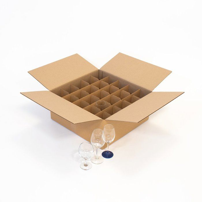 Carton pour 24 verres ou 12 grands verres.