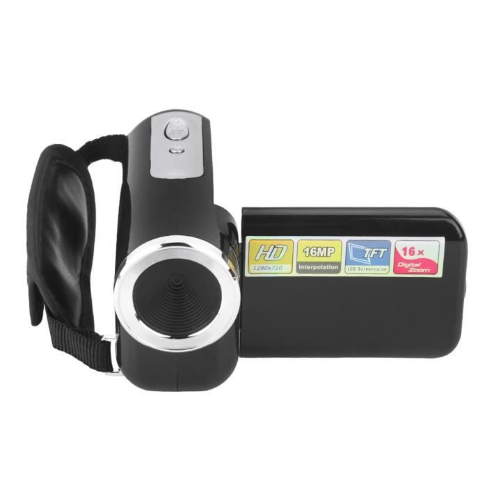Cikonielf caméscope enregistreur Caméscope de caméra vidéo numérique 16X HD pour enfants portables avec écran LCD TFT noir