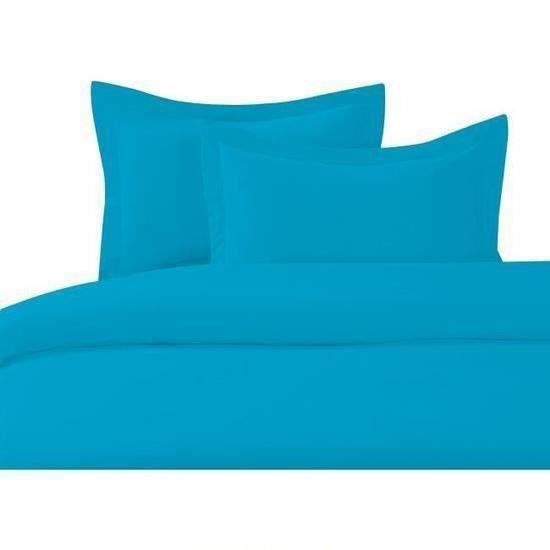 Housse de couette 220x240cm TURQUOISE 100% Coton, composé de 57 fils / cm