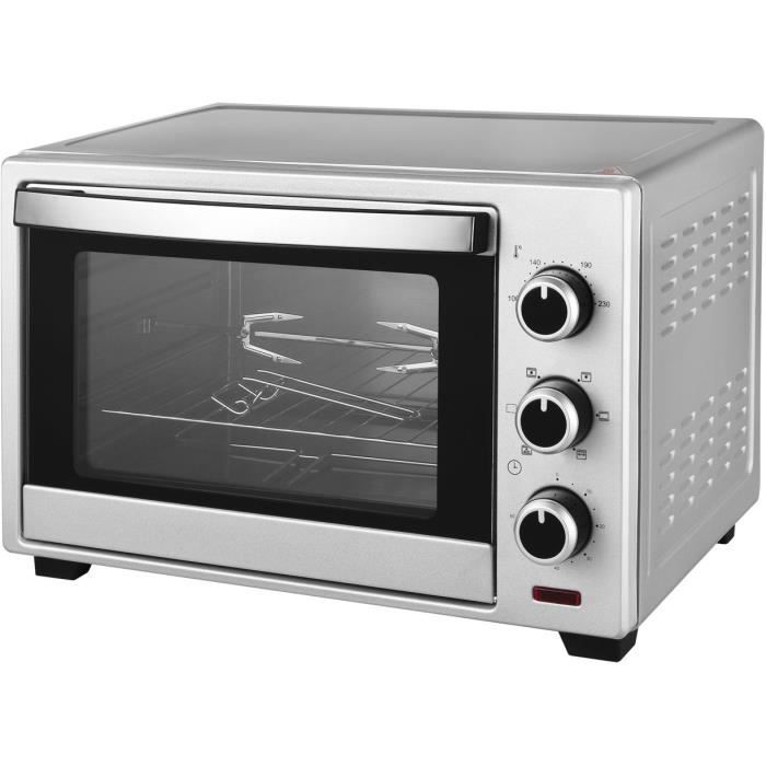 TKG 2005 CR SR - Mini-four avec convection et rôtisserie - 25L - 1600W - Sélecteur de chaleur 4 niveaux - 100-250°C - Gris