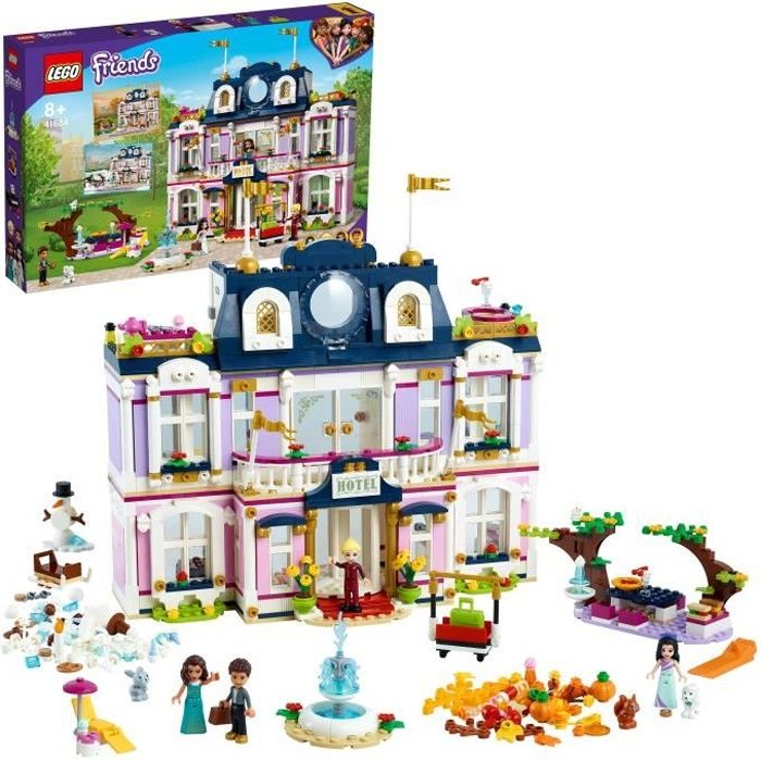 LEGO® Friends 41684 Le Grand Hôtel de Heartlake City, Grande Maison, Figurine Animaux, Mini-poupées, Jouet Enfants 8 Ans