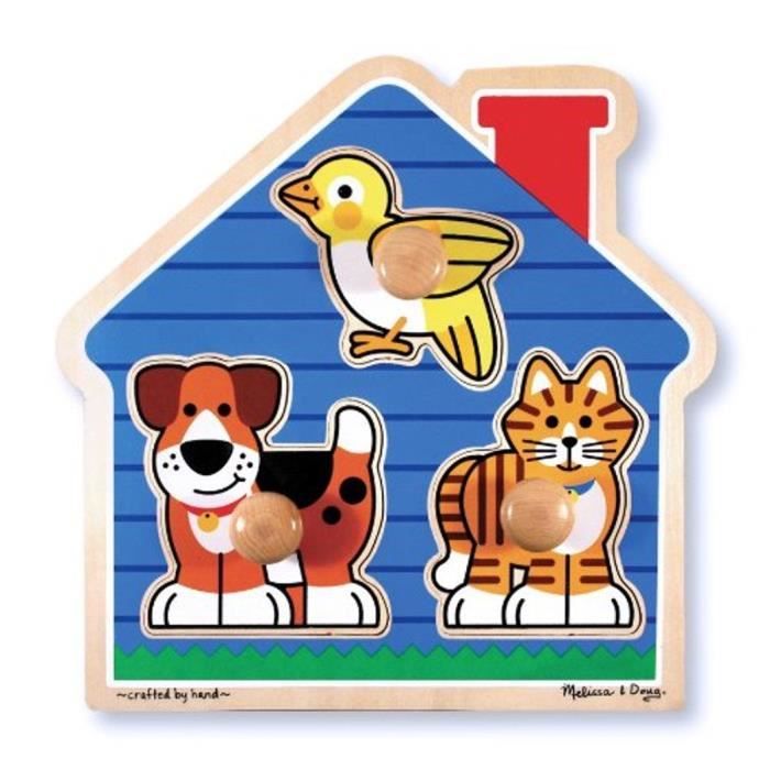 Melissa & Animaux Doug Maison Animaux Grand Peg Puzzle en bois