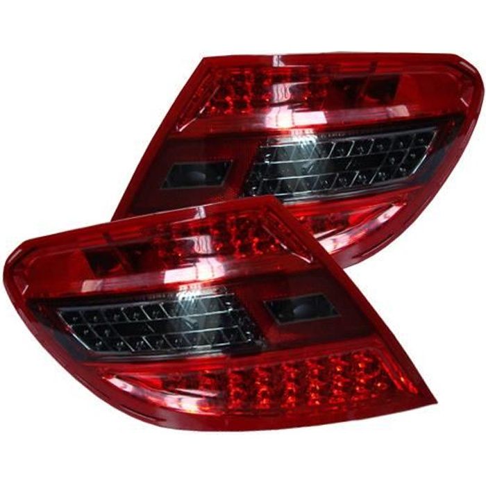 feux arrières design, rouge/noir, LED MERCEDES W204, Berline, 07->> seulement Berline pour: Mercedes W204 07-11