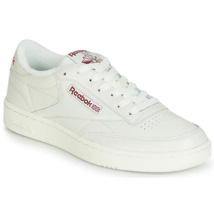 BASKET - reebok club c85 blanc-bordeaux