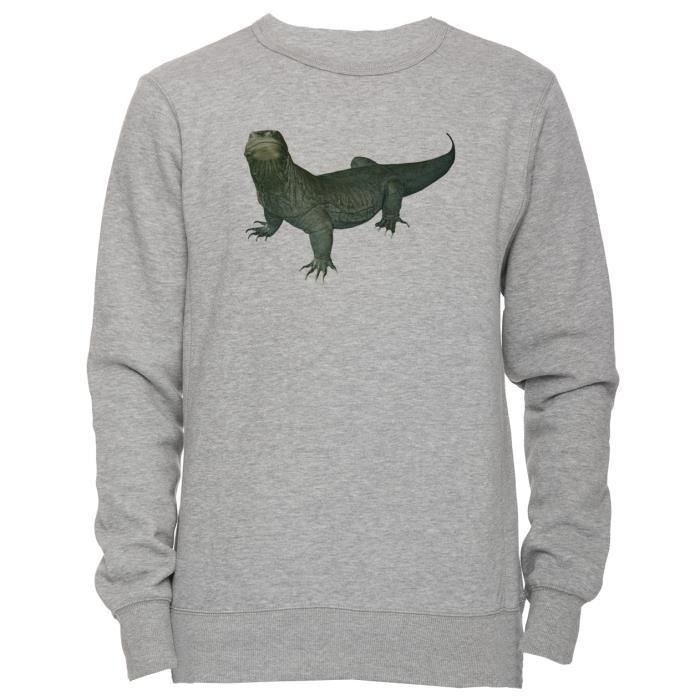 Dragon De Komodo Unisexe Homme Femme Sweat-shirt Jersey Pull-over Gris Taille S Unisex Men's Women's Jumper Sweatshirt Pullover