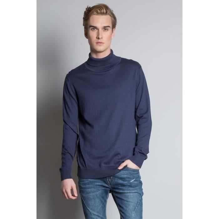 DEELUXE Pull uni à col roulé ROLLUP Navy