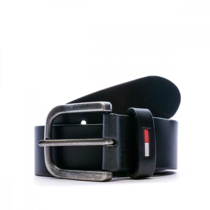 Ceinture noire homme Tommy Jeans Rubber Flag Loop